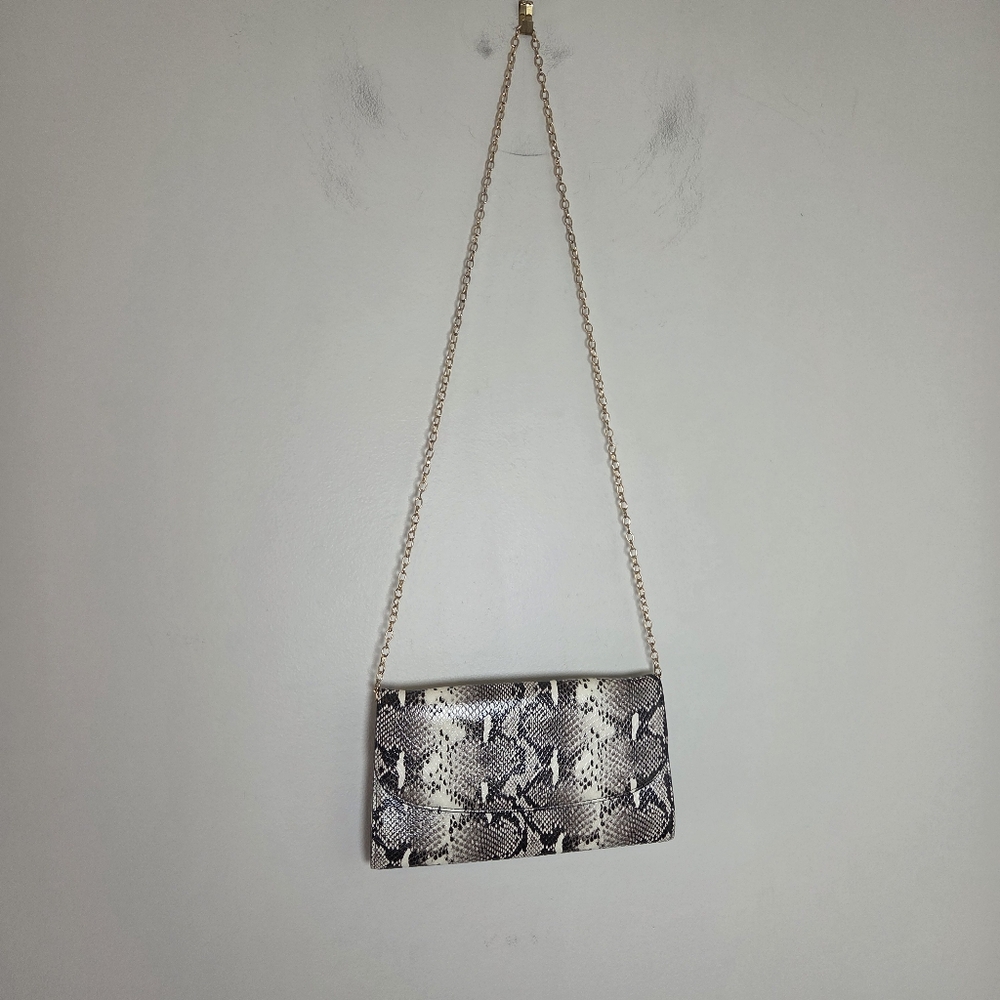 Nordstrom Snakeskin Print Envelope Purse with Chain